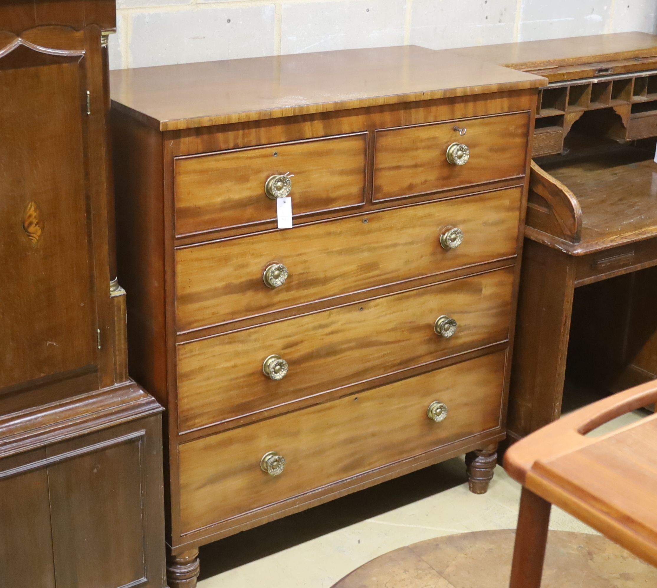 A George IV mahogany chest, width 110cm, depth 54cm, height 122cm